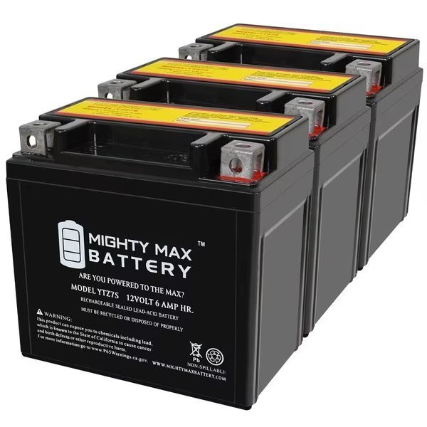 YTZ7S 12V 6AH Replacement Battery compatible with KTM 250 EXF 05-10 - 3PK, Mighty Max Battery, Mfr#: MAX4012955
